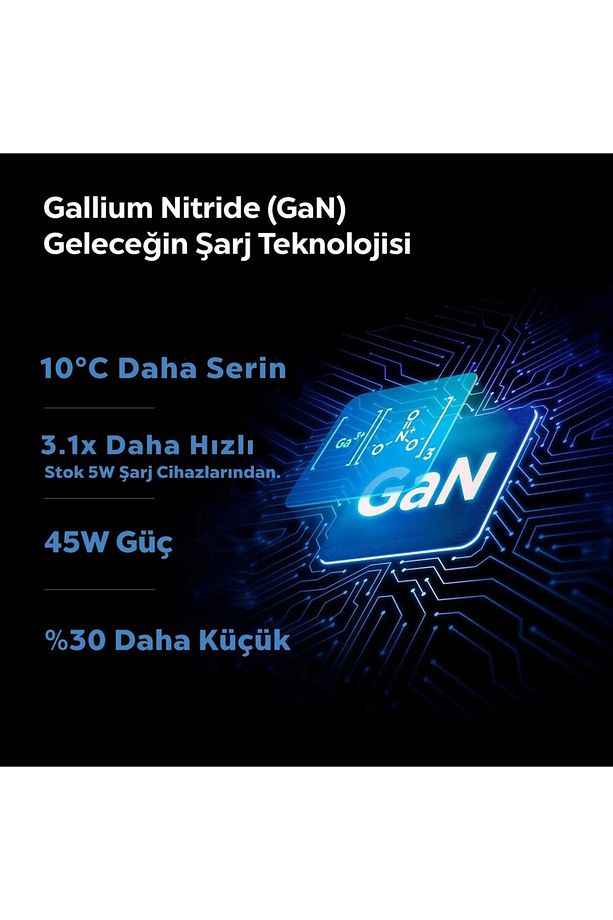 45W GaN USB-C 2 Port Mini Adaptör Samsung PPS 2.0 Destekli Hızlı Şarj Type-C PE2105 White - ACH03717 - 8