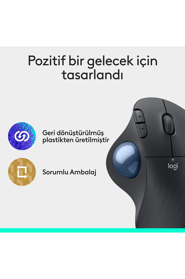 ERGO M575s Kablosuz Trackball Pc/Mac Için Ergonomik Mouse - Siyah - 10