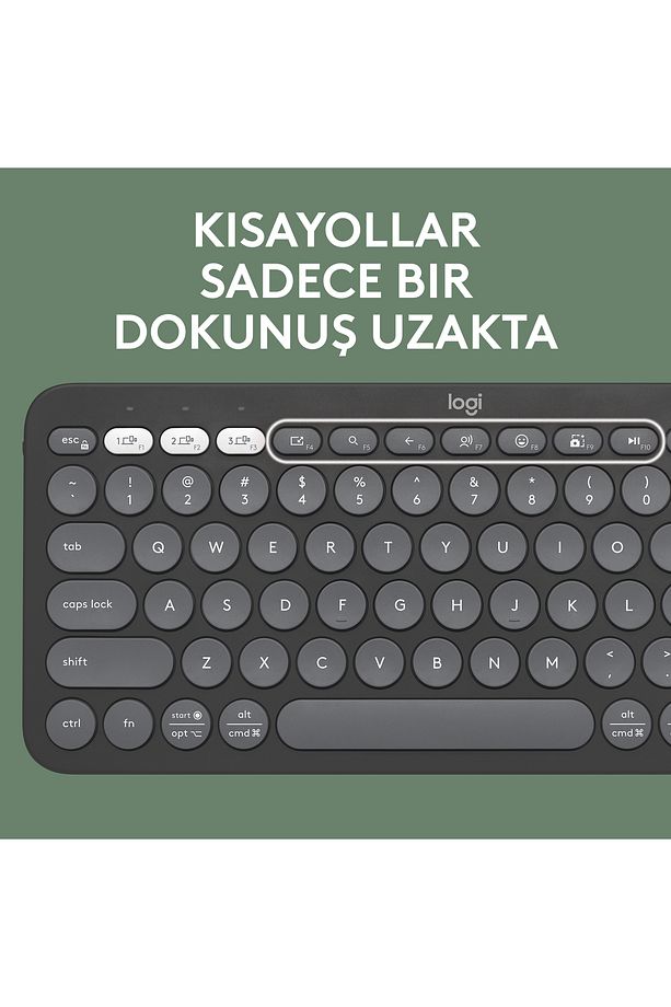 K380s Pebble Keys 2 Çoklu Cihaz Özellikli Bluetooth Türkçe Q Klavye - Siyah 920-011859 - 5
