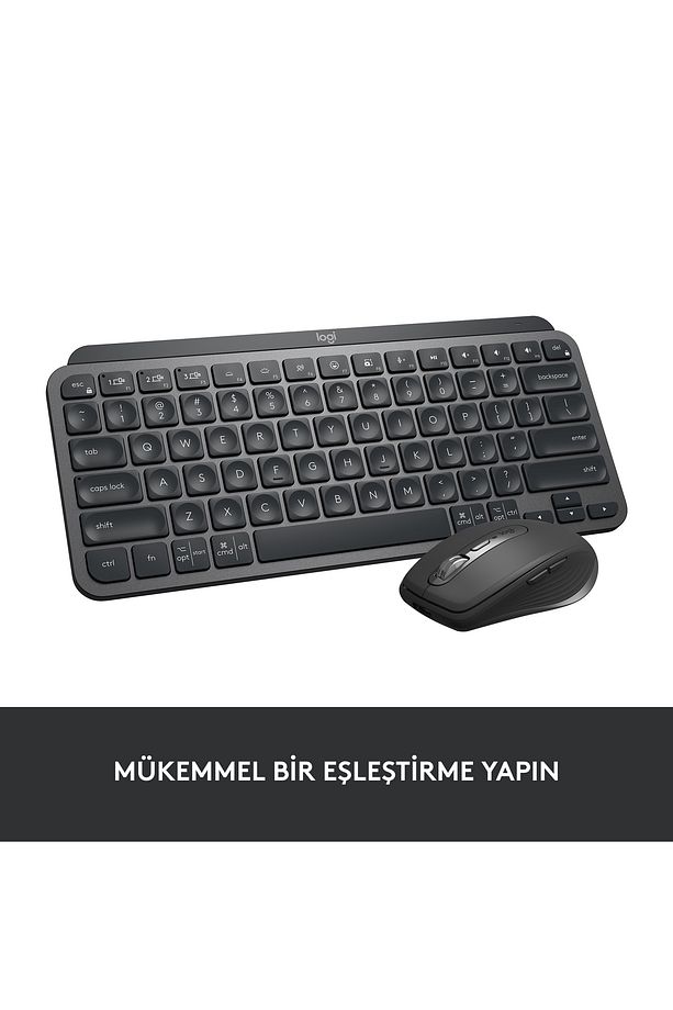 Mx Keys Mini Minimalist Kablosuz Bluetooth Aydınlatmalı Türkçe Q Klavye - Siyah - 13