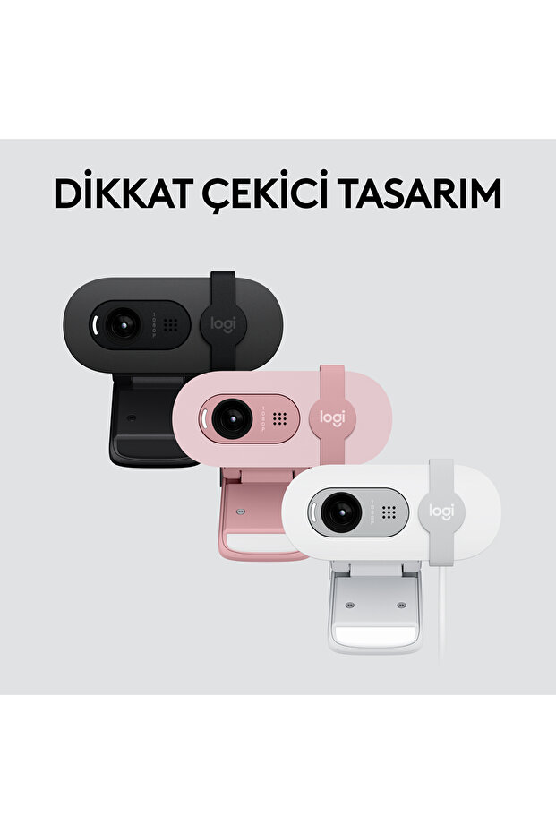 BRIO 100 Full HD 1080p Gizlilik Kapaklı Mikrofonlu Web Kamerası - Beyaz - 9