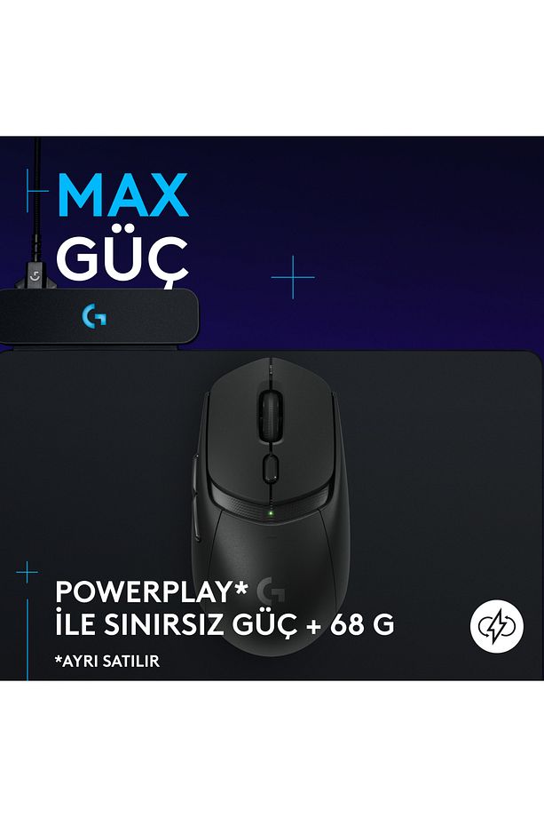 G G309 LIGHTSPEED HERO 25K Sensörlü PC ve Mac ile Uyumlu Kablosuz Oyuncu Mouse - Siyah - 8