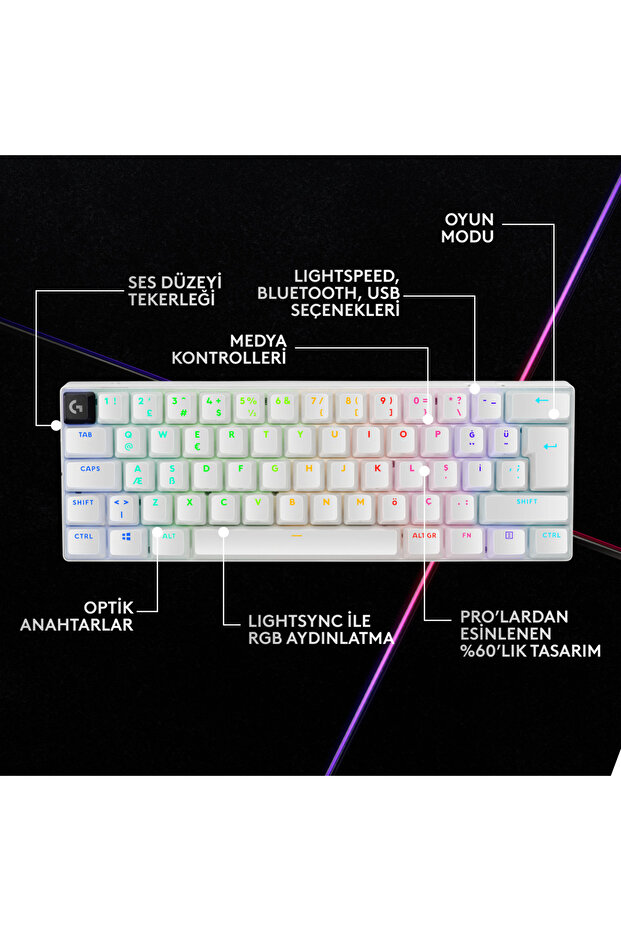 G PRO X 60 LIGHTSPEED KABLOSUZ GAMING KLAVYE - 6