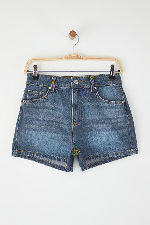 Mavi Yüksek Bel City Boy Denim Şort TWOSS25SR00154 - 6