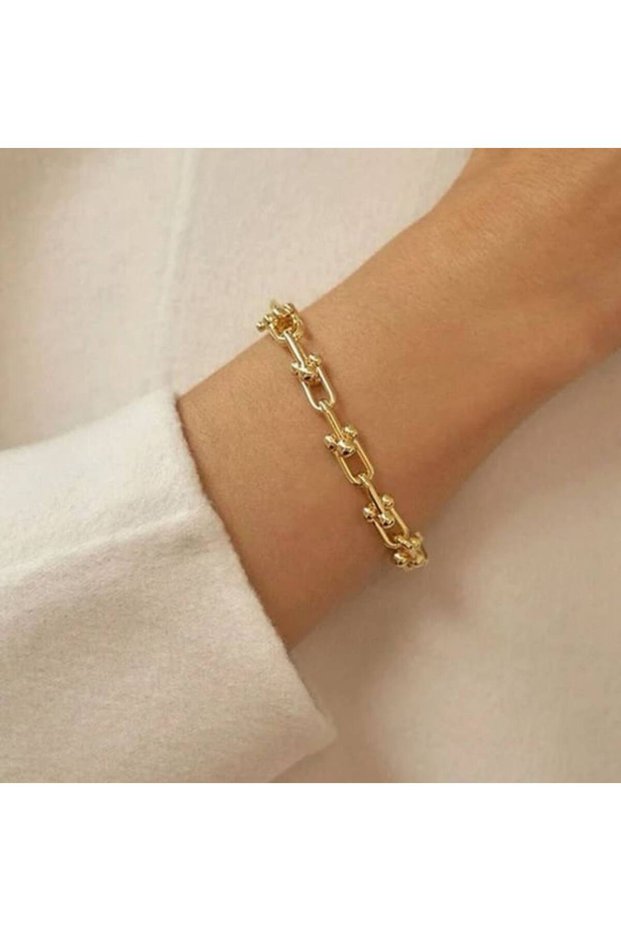 316L 1St Class Steel Clip Model Gold Women's Bracelet