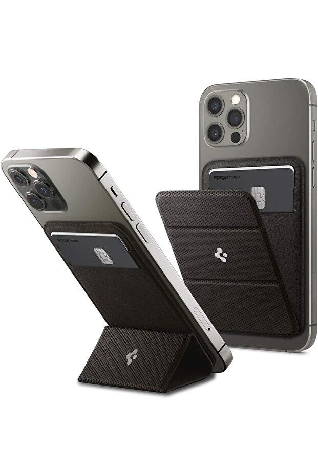 Spigen Smart Fold MagFit Magnetic Card Holder compatible with MagSafe case/iPhone 16 series Gunmetal