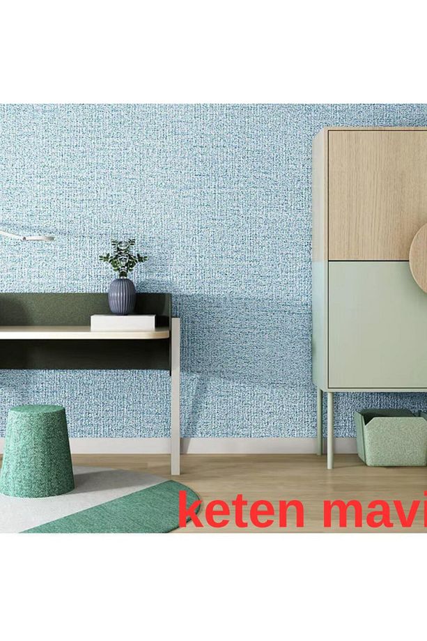 50x280cm 1Adet Keten Mavi Arkası Folyolu Yapışkanlı Yalıtımlı Boyanabilir Duvar Paneli Kağıdı RDA22 - 3