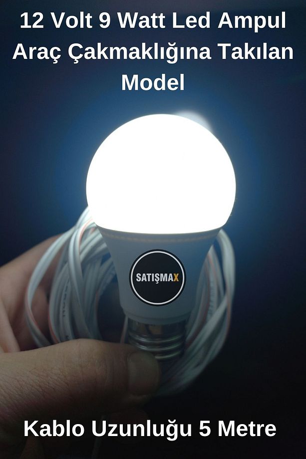 12 Volt 9 Watt Led Ampul Beyaz Araç Çakmaklığıa takılan model - 2