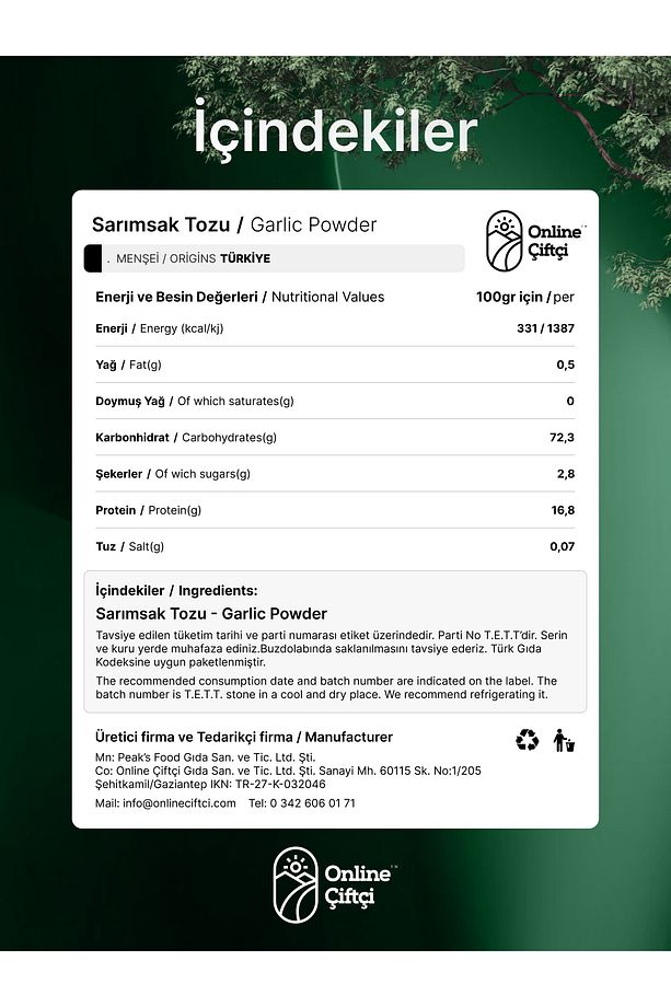 Sarımsak Tozu 80gr - 4