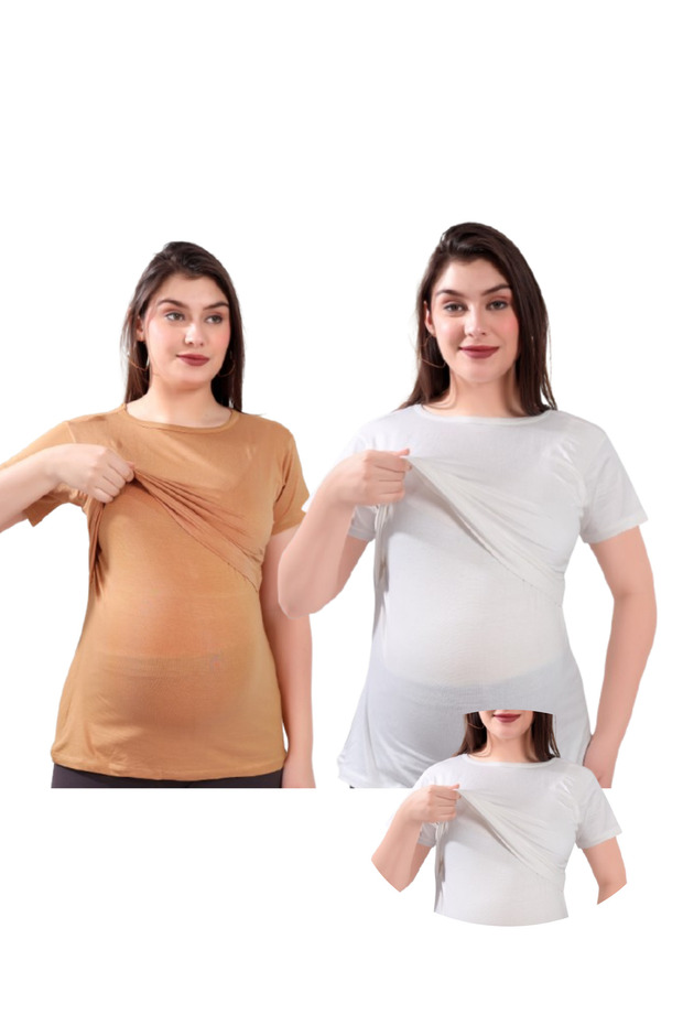 Pack of 2 Soft & Comfortable Maternity & Nursing Pullon Top for Women