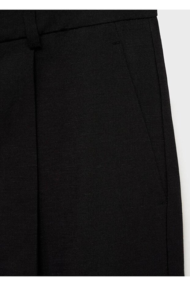 Keten Karışımı Bermuda Şort - 7