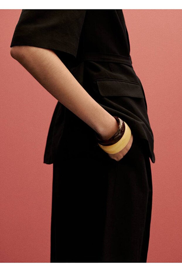 Keten Karışımı Bermuda Şort - 1