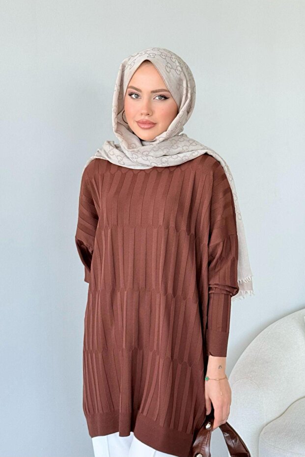 Baklava Pattern Tunic Brown - 1