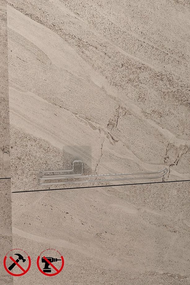Krom Güçlü Yapışkanlı Modern Tasarım Solo Havluluk- Solo Kağıt Havluluk Asacağı - 1