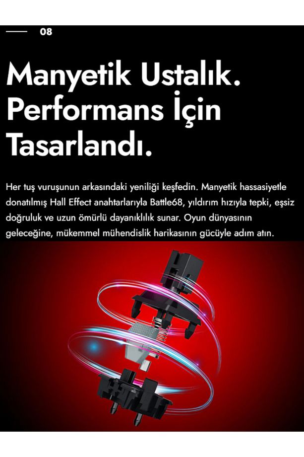 Eweadn Battle 68 He Hall Effect Rapid Trigger 8000 Hertz (MANYETİK SWİTCH) Mekanik Klavye - 8