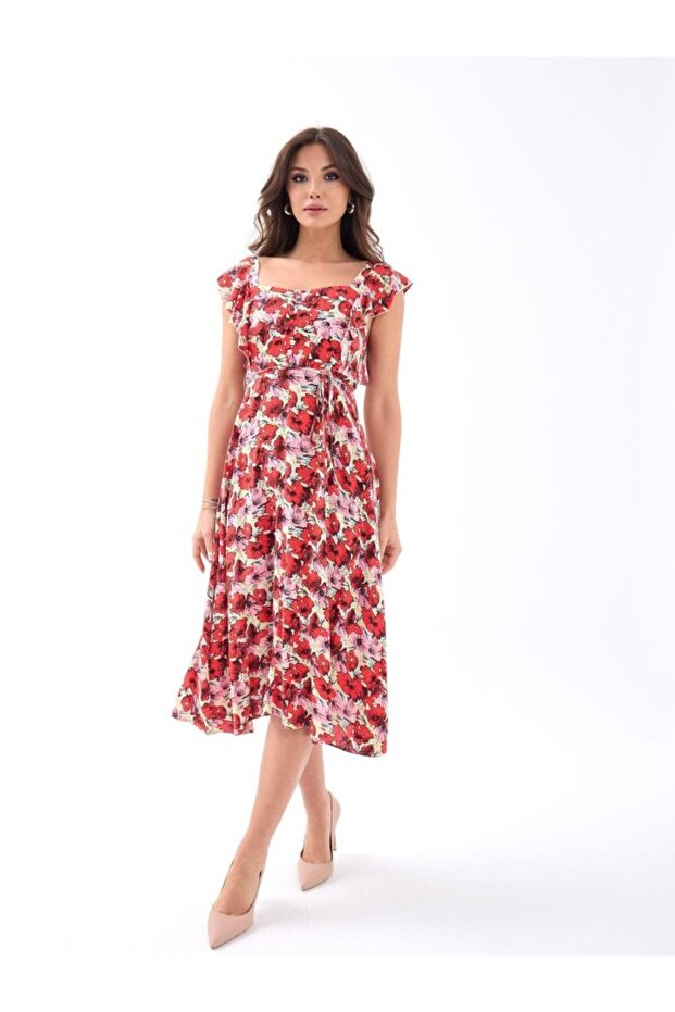 5370 Elbise-Kirmizi - 1