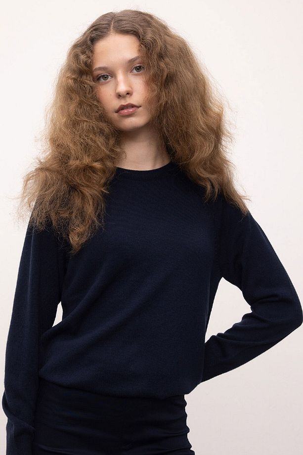 Regular Fit Yumuşak Dokulu Bisiklet Yaka Reglan Kol Basic Düz Triko Kazak I6913az24wn - 1