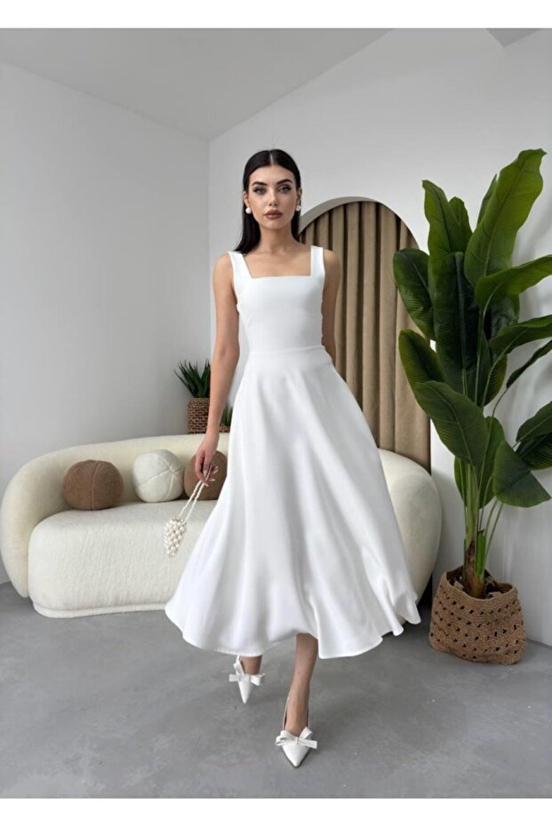 Neapolitan Askılı Elbise - 4