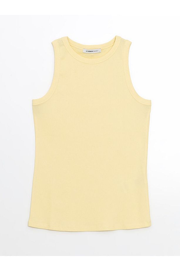 LCWAIKIKI Classic Sarı Bisiklet Yaka Kadın Atlet - 5