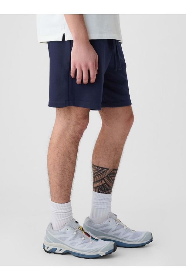 V-frch Ft Herıtage Logo Short Havlu Kumaş Şort Erkek Şort Lacivert - 4