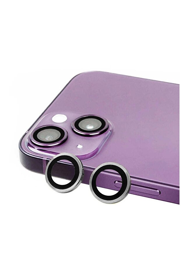 Apple iPhone 14 Compatible Zebana Kl10 Camera Lens Protection Glass Gray