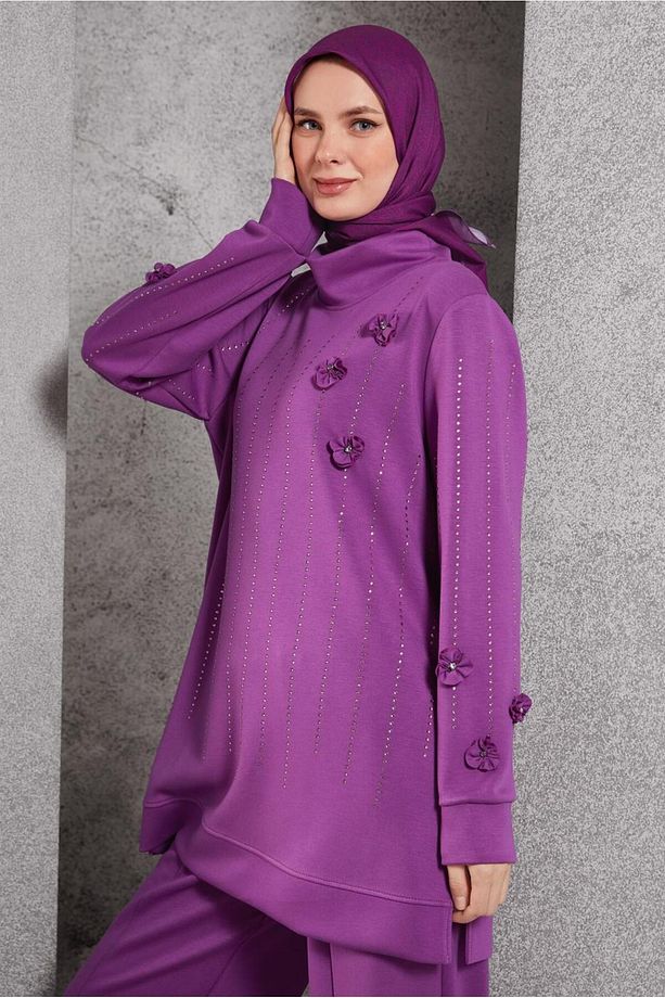Taşlı Pantolonlu Eşofman Takım 45041 - 1