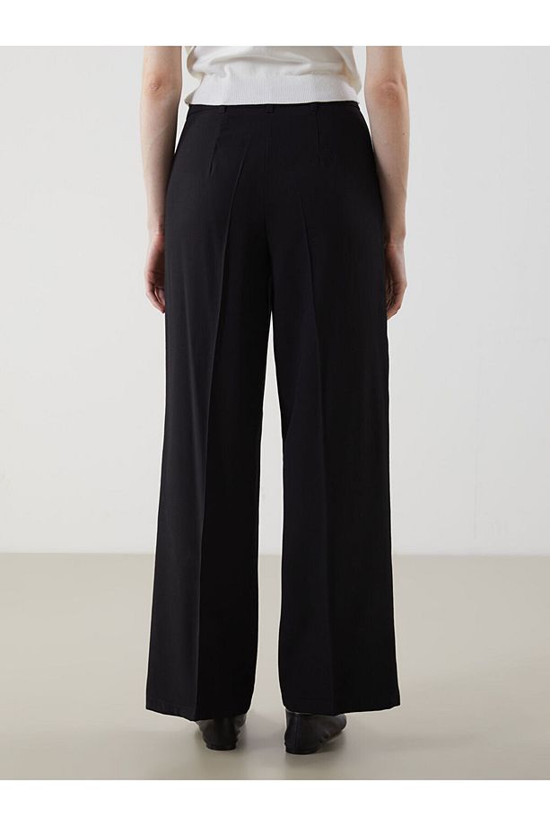 LCW Modest Siyah Loose Fit Geniş Paça Kadın Pantolon - 4