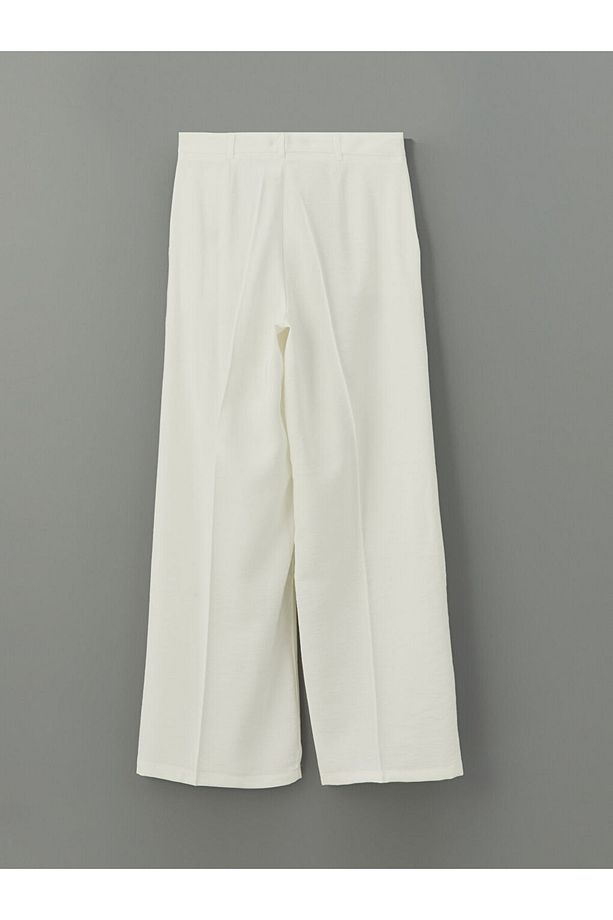 LCW Modest Ekru Loose Fit Geniş Paça Kadın Pantolon - 6