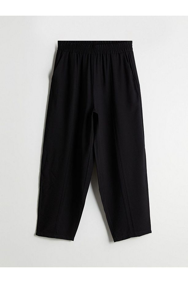 LCW Modest Siyah Beli Lastikli Kadın Pantolon - 1