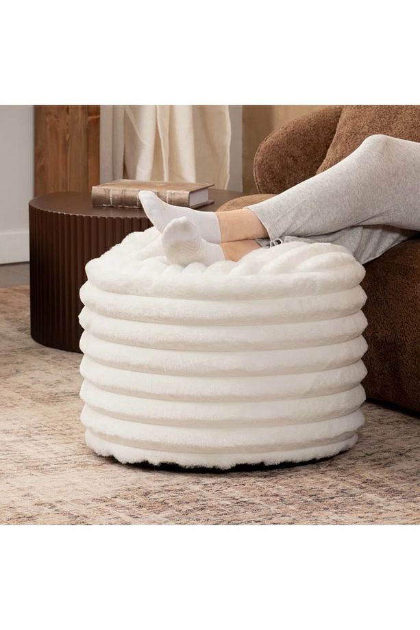 Athena Puf Soft Kumaş Modern Makyaj Masası Ve Ayak Uzatma Pufu Xlarge - 1