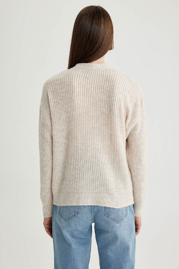Regular Fit V Yaka Selanik Kumaş Hırka R1262az23wn - 6