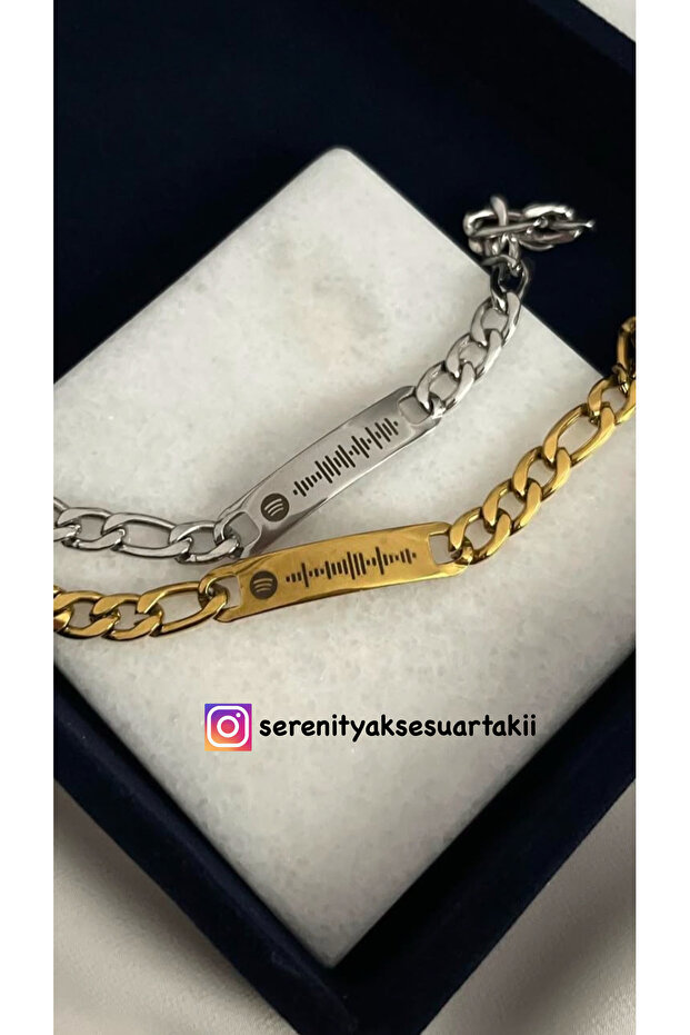 Çelik spotify çift bileklik - 1