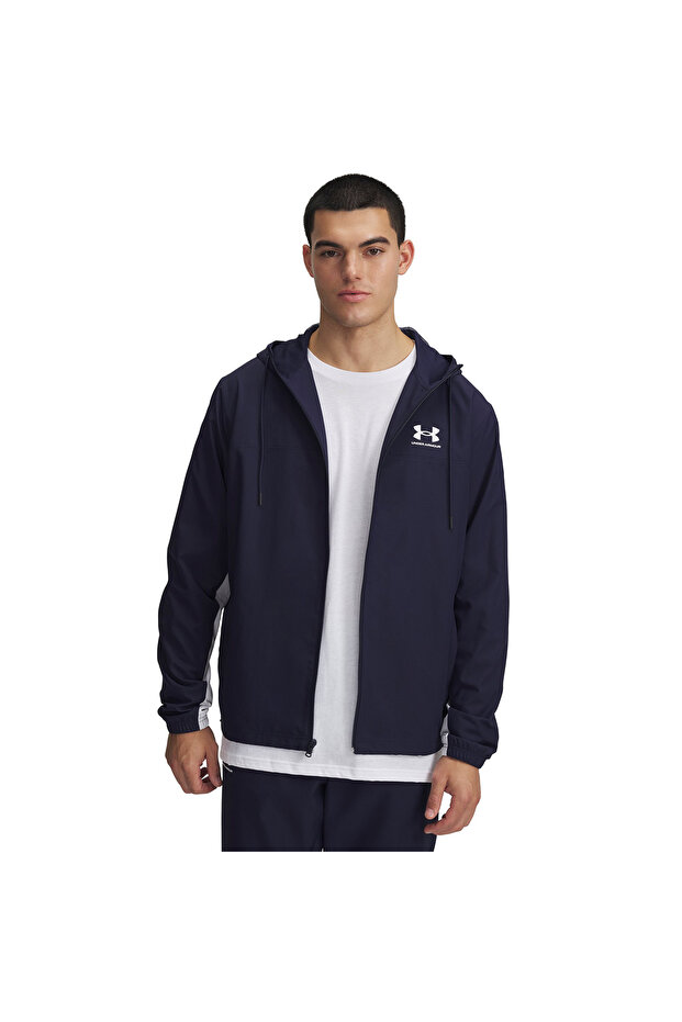 Rival Woven Men's Navy Blue Hooded Jacket