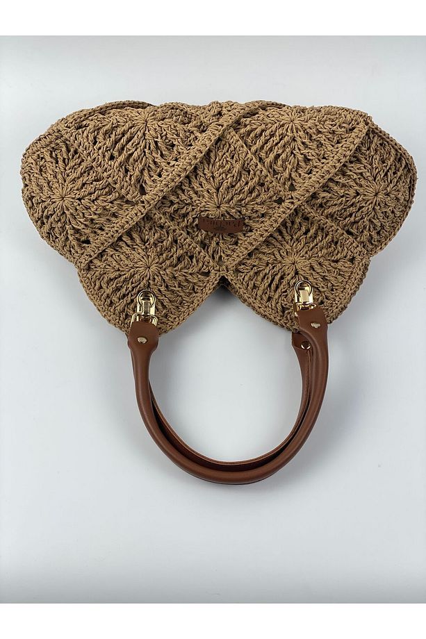 Kağıt İp kol çantası, Pramit Model En 38 cm.Uzunluk 24 cm.Gövde 20 cm.Sap 47 cm / Hasır - 4