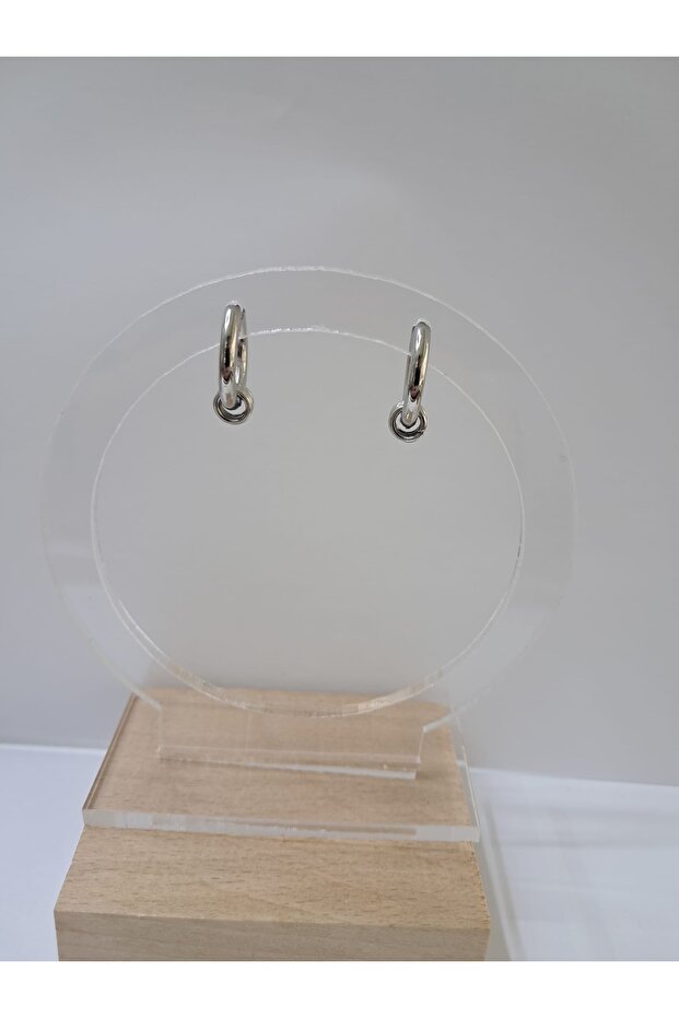 Gri halka Çelik küpe - 4