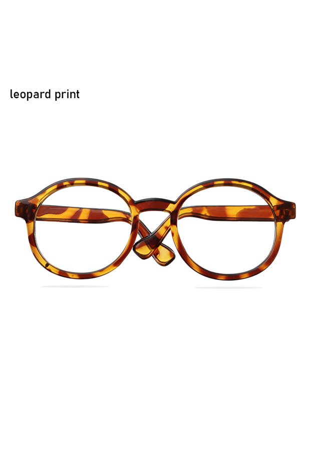 leopard print 1Pcs Mini Doll Glasses For Blythe Doll Accessories Round Frame Clear Lens Eyeglasses T
