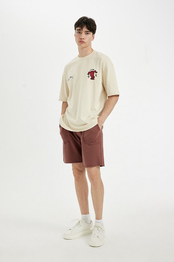 Slim Fit Dar Kesim Dar Paça Cepli Basic Düz Şort B8673ax24sm - 3