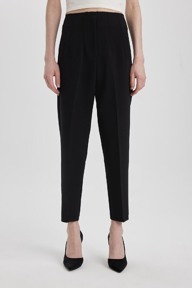 Carrot Fit Fermuarlı Yüksek Bel Dar Paça Crop Pantolon C2466ax24sp - 4