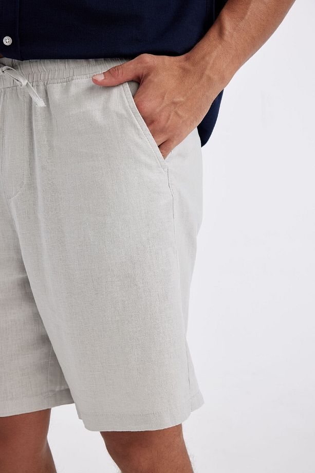 Relax Fit Keten Karışımlı Yazlık Bermuda Şort C1125ax24sm - 4