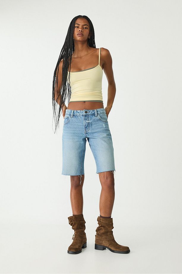 Denim Bisikletçi Bermuda Şort - 1