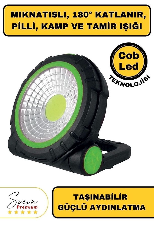 Taşınabilir Cep Boy Pilli Mıknatıslı Katlanır Ayaklı Kamp Bahçe Ev İçin Mini Cob Projektör Led Işık - 1