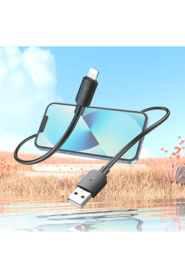 X96 Hyper 2.4a Iphone Uyumlu Lightning To Usb Hızlı Şarj Veri Kablosu Siyah 1 Metre - 4