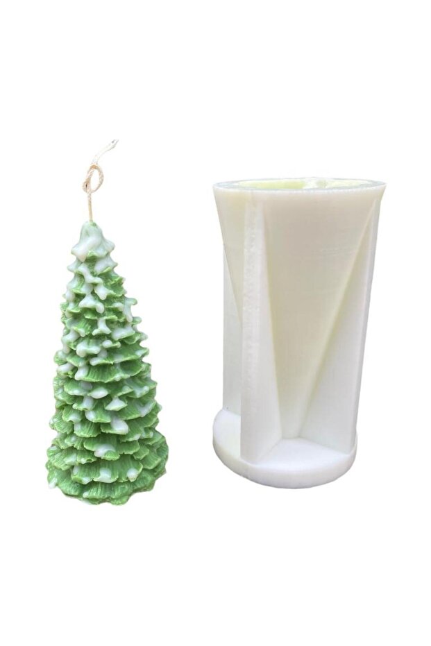 3D Çam Ağacı Silikon Mum Kalıbı - 1