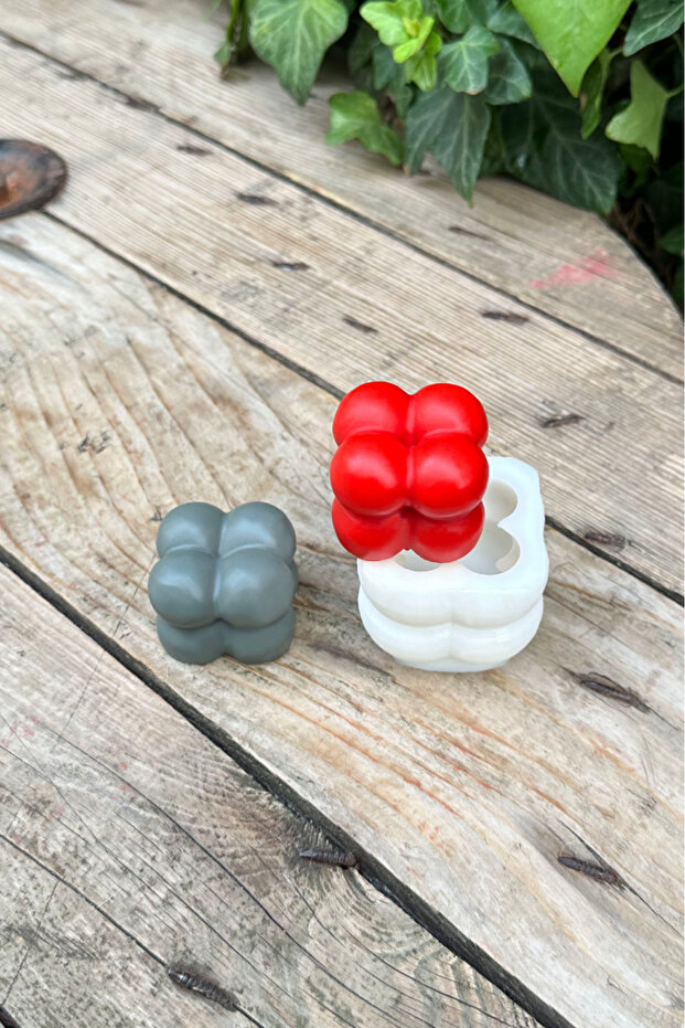 Bubble Küp Mini Silikon Mum Kalıbı - 6