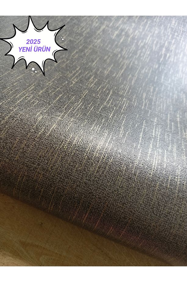Antrasit Gold (53 cm X 10 metre) Silinebilir Kabartmalı Sade Duvar Kağıdı 5 M² - 1