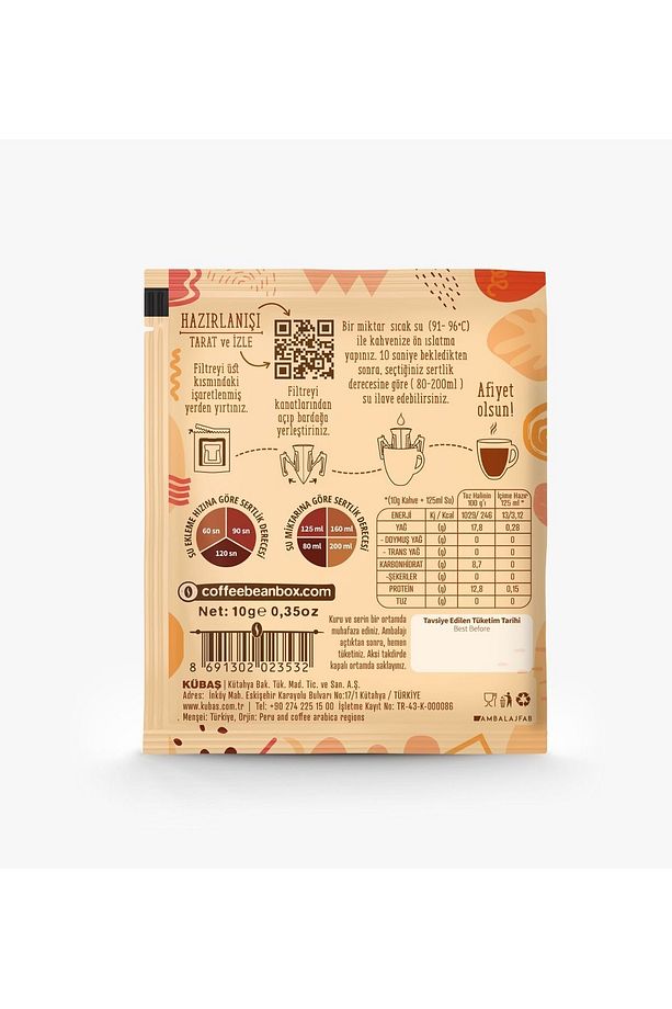 Peru Pratik Filtre Kahve 10 gr X 10 Adet Aç-iç-at - 4