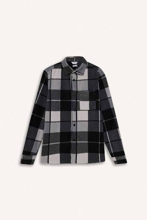 Regular Fit Kareli Polar Uzun Kollu Gömlek V2767AZ24WN - 7