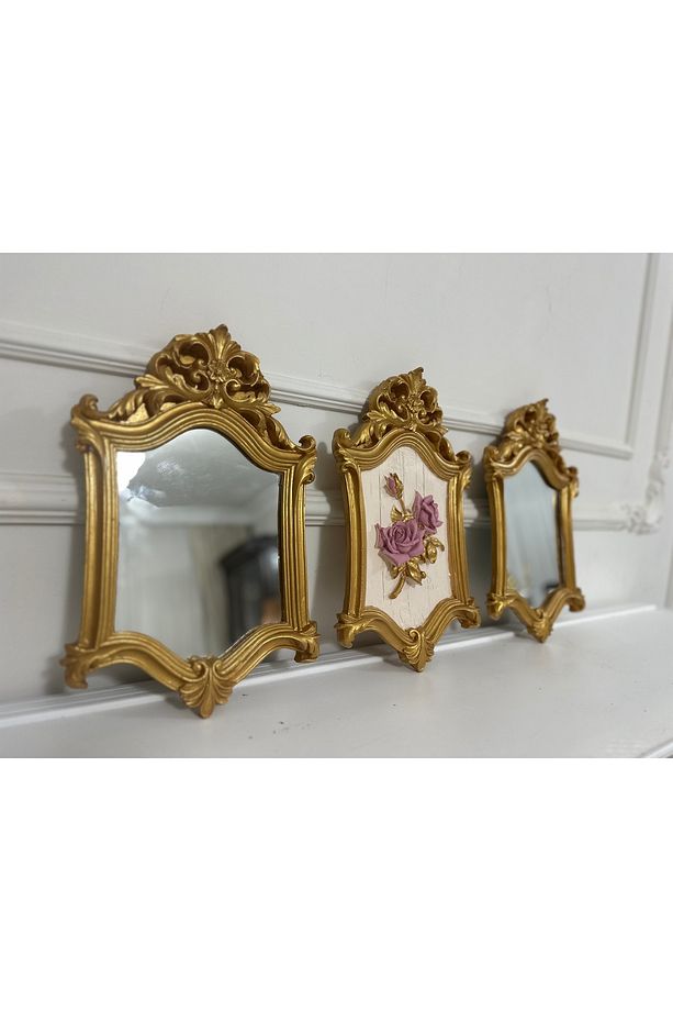 Ayna ve tablo duvar tablo 3lü duvar dekoratif set 40cm - 2