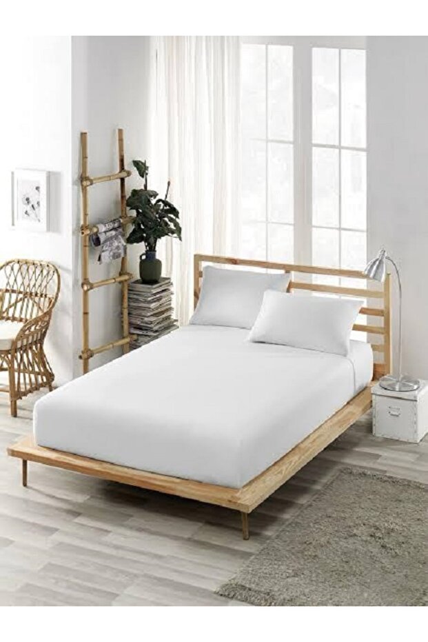 Uykulife Single Plain White Bed Sheet Set