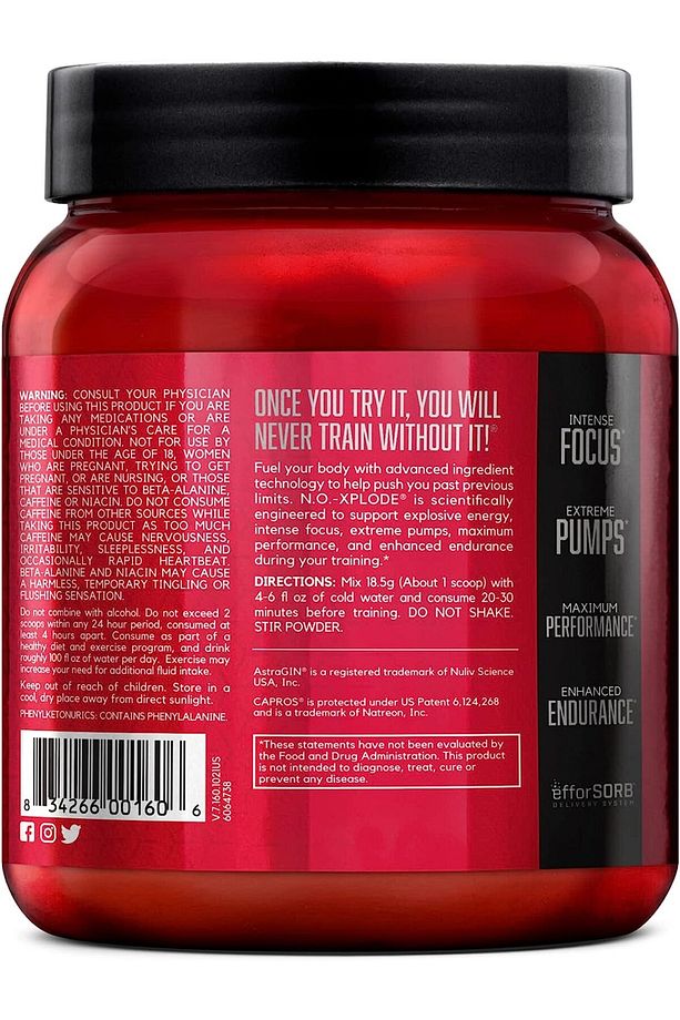 N.o.-xplode Legendary Pre-workout, Grape (555 G) No X Plode Extreme Maximum Performance Enerji - 2